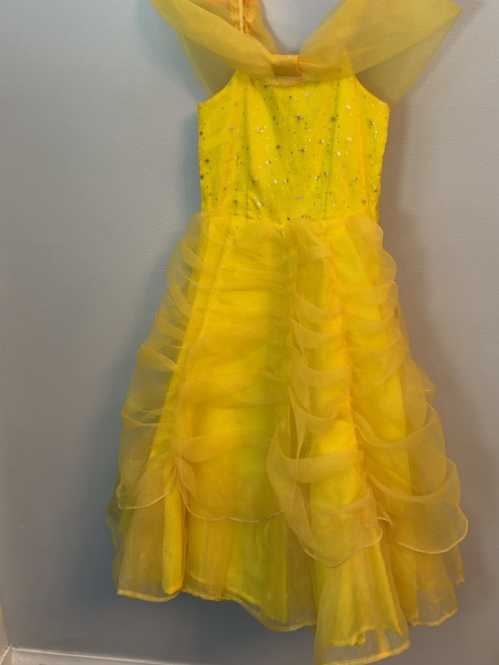 Yellow Ruffled Tulle Girls' Dress